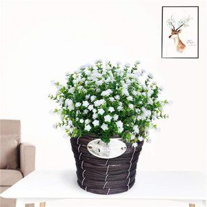 4Bundles Outdoor Artificial Fake Flowers No Fade UV Resistant Faux Plastic Plant